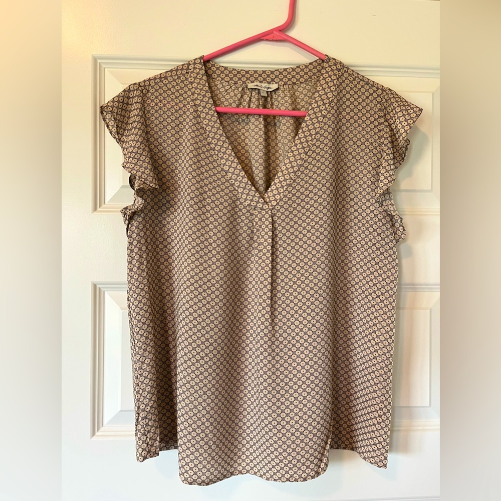 Rose and Rhyme Women's Tan and Brown Patterned Top